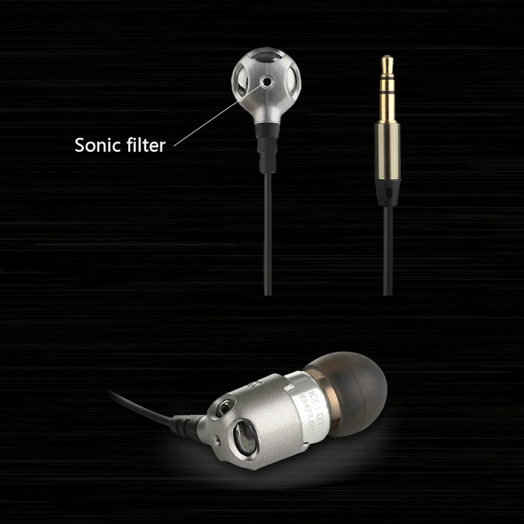 Silberne KZ DT3 Dual-Treiber In-Ear-Kopfhörer