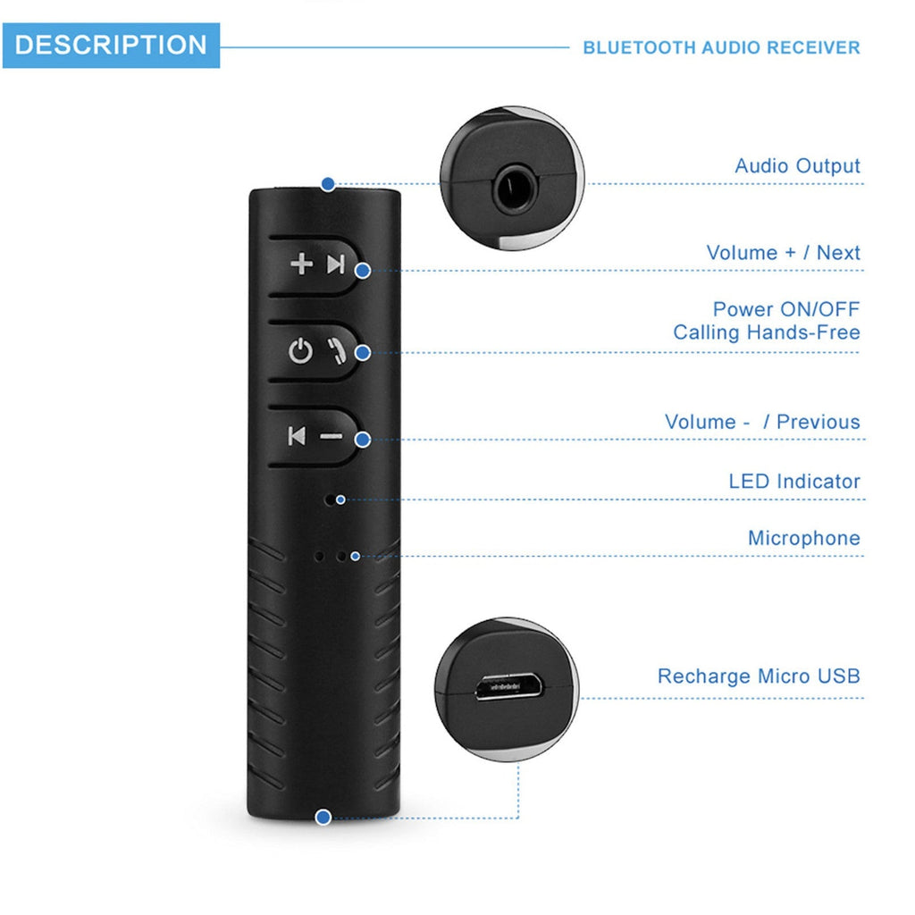 Mini Bluetooth Audio-Empfänger mit 3,5-mm-AUX
