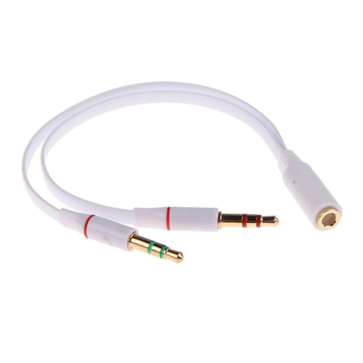 Weißer 3,5-mm-Headset-Splitter für Audio und Mikrofon