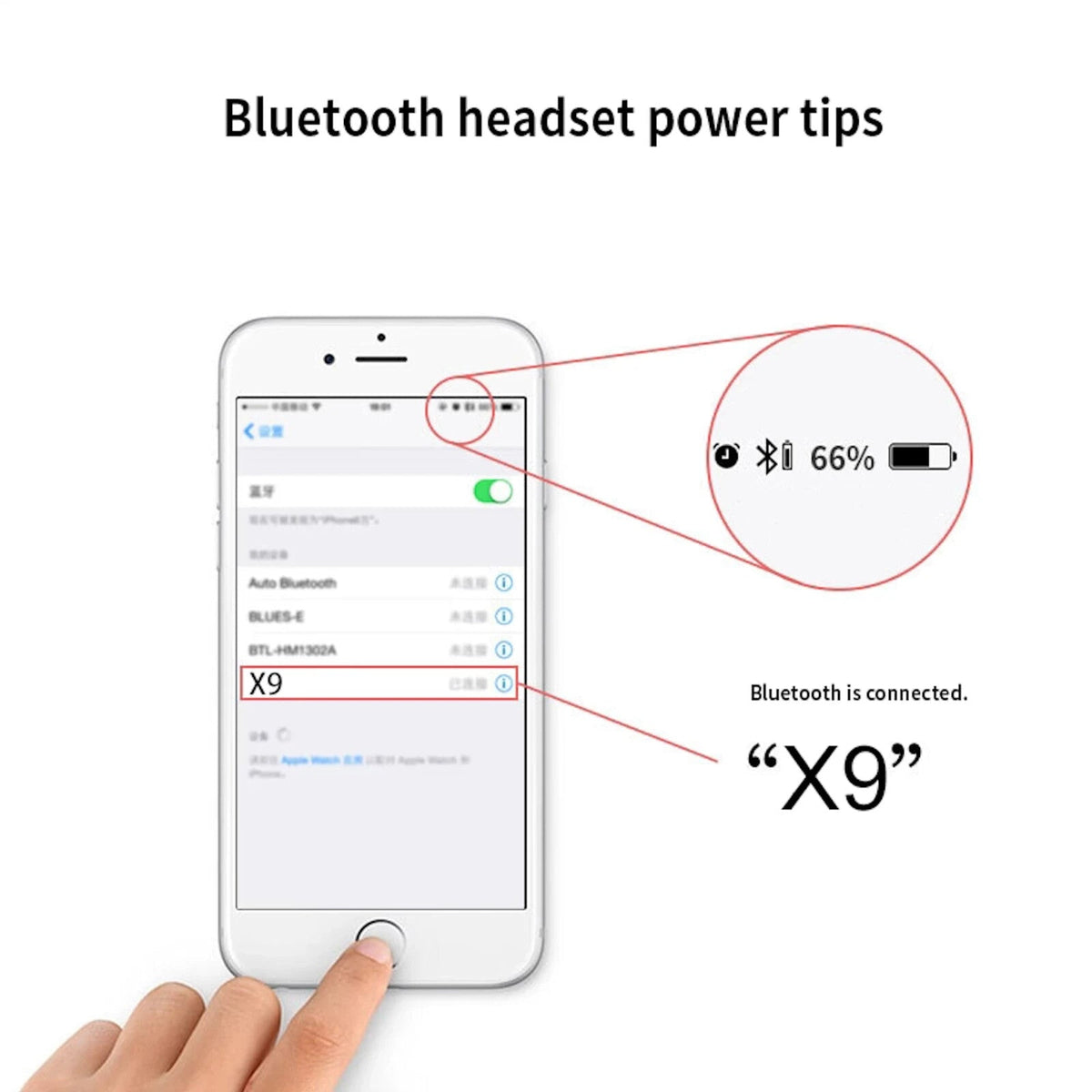 Rot-goldenes magnetisches X9 Bluetooth In-Ear-Headset