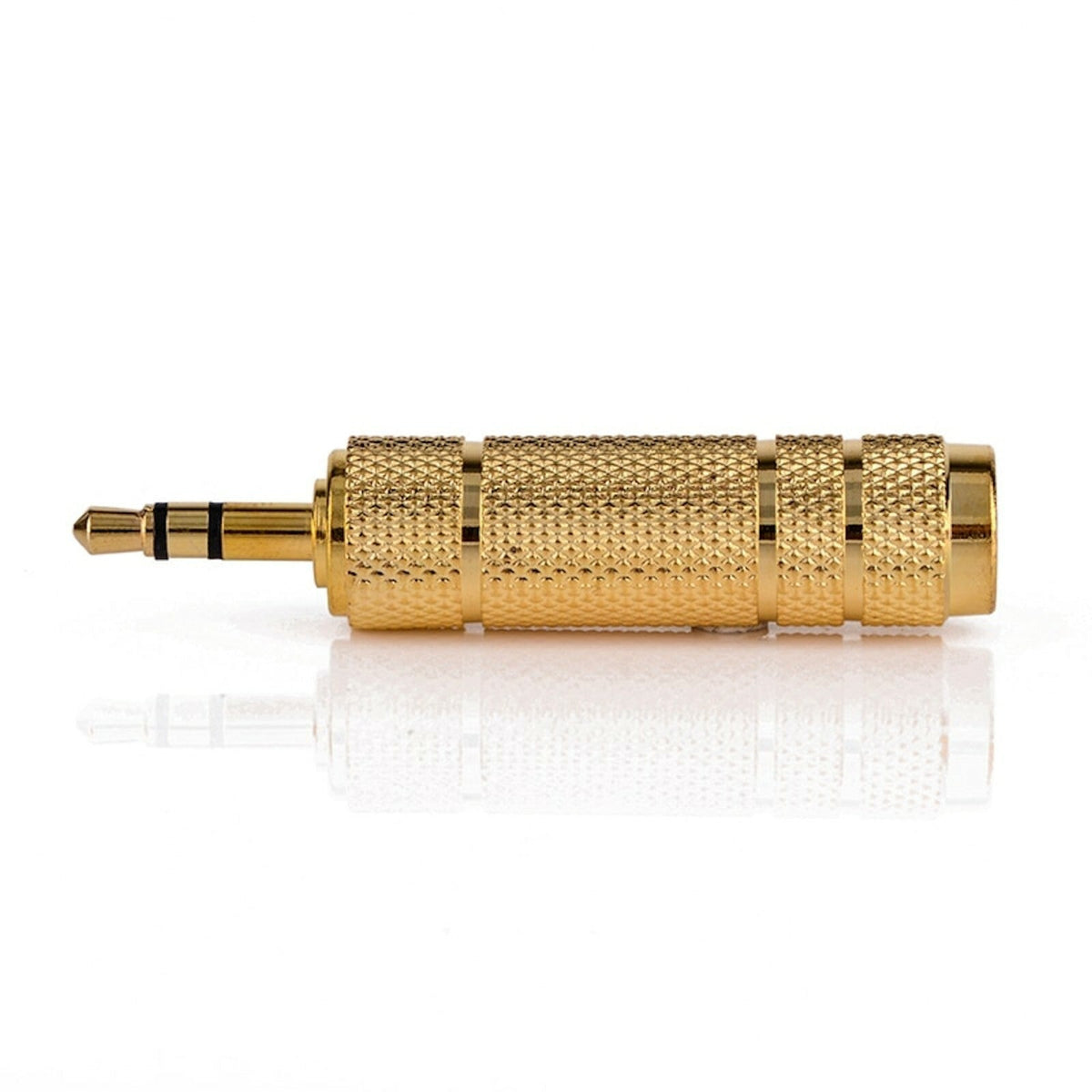 Vergoldeter Klinkenadapter 6,35-mm-Buchse auf 3,5-mm-Stecker