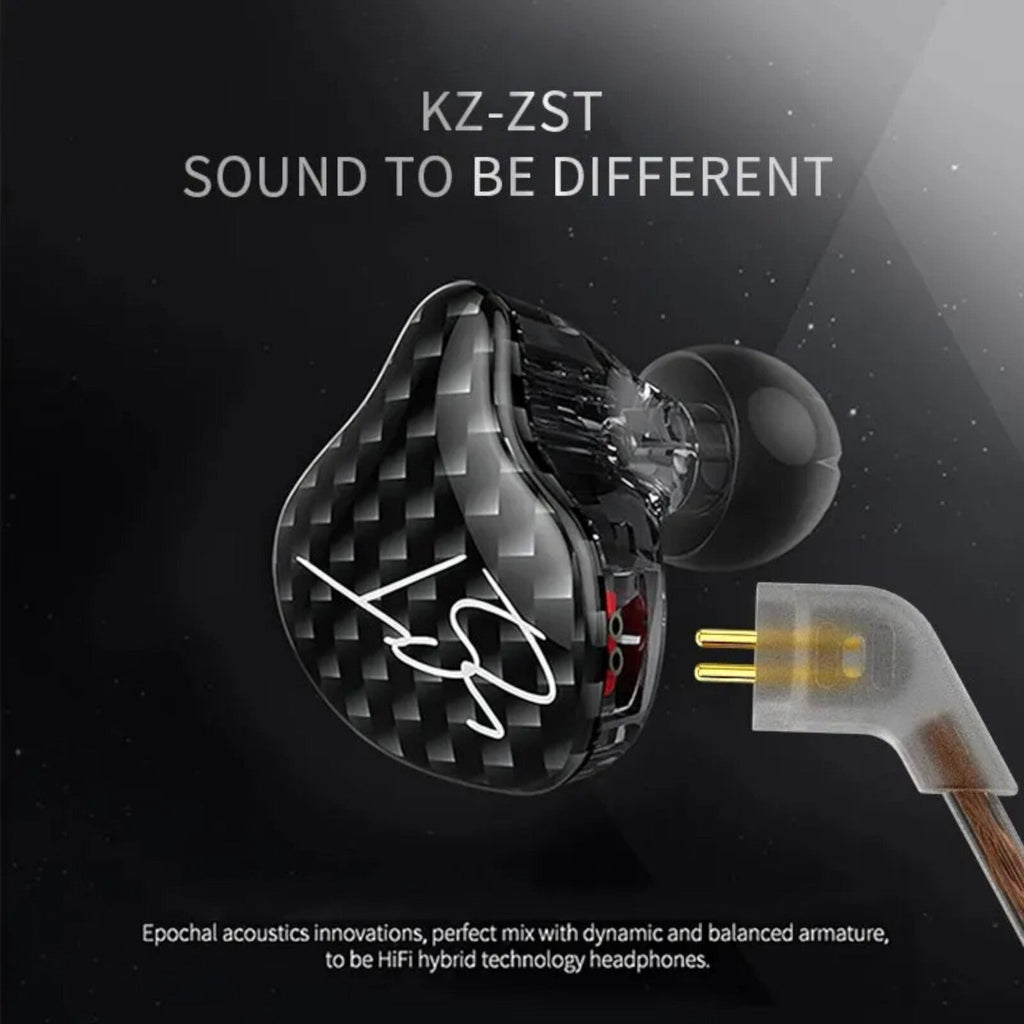 Schwarzes KZ ZST Pro Hybrid In-Ear-Headset