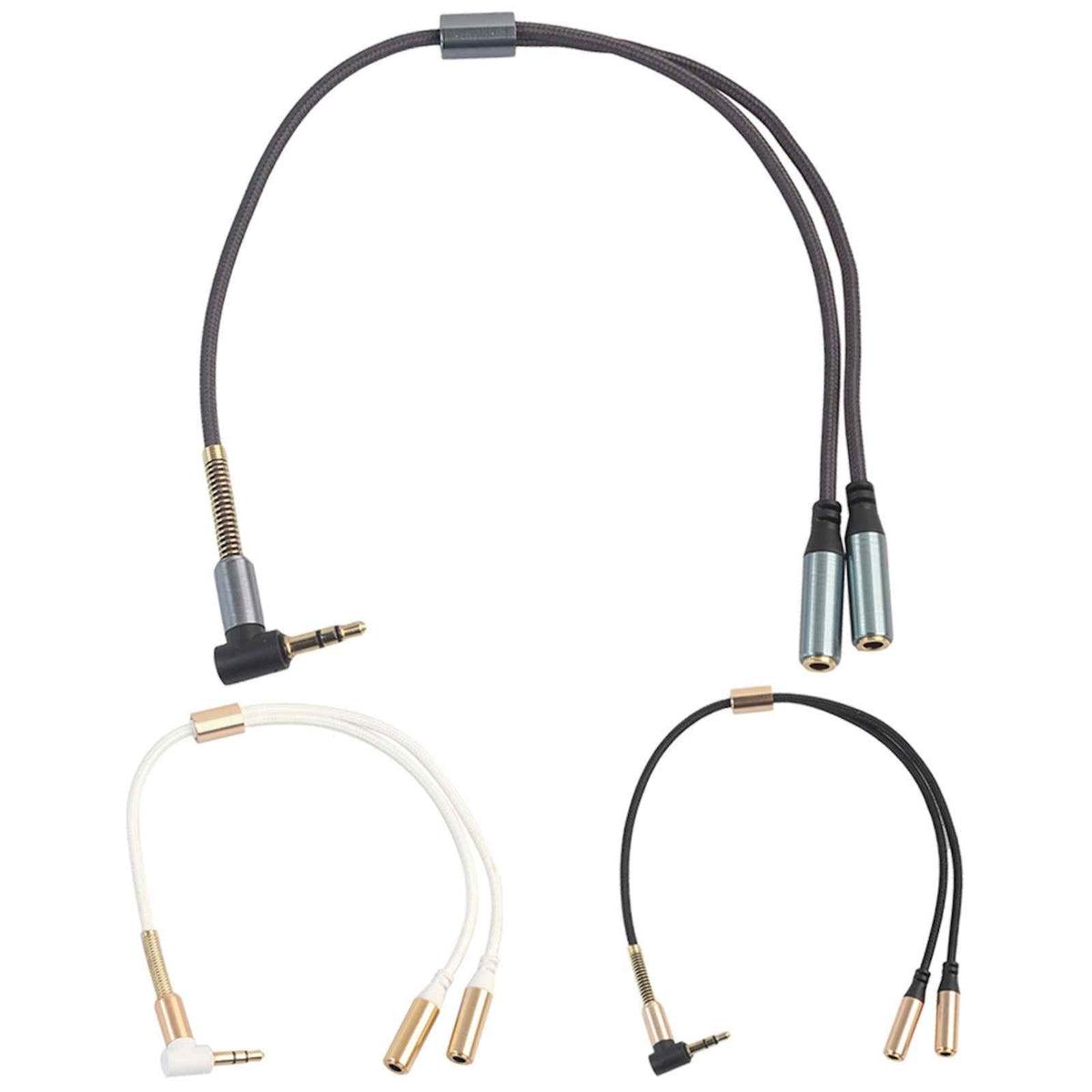 Audio Doppler Kabel Winkelstecker Kopfhörer 3.5mm Stecker > 2 Buchse blaugrau