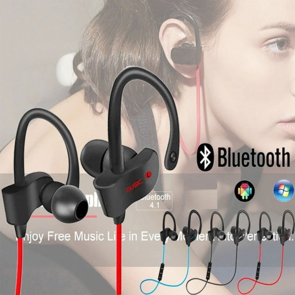 Roter OB-01 Bluetooth Sport-In-Ear-Kopfhörer mit Ohrbügel