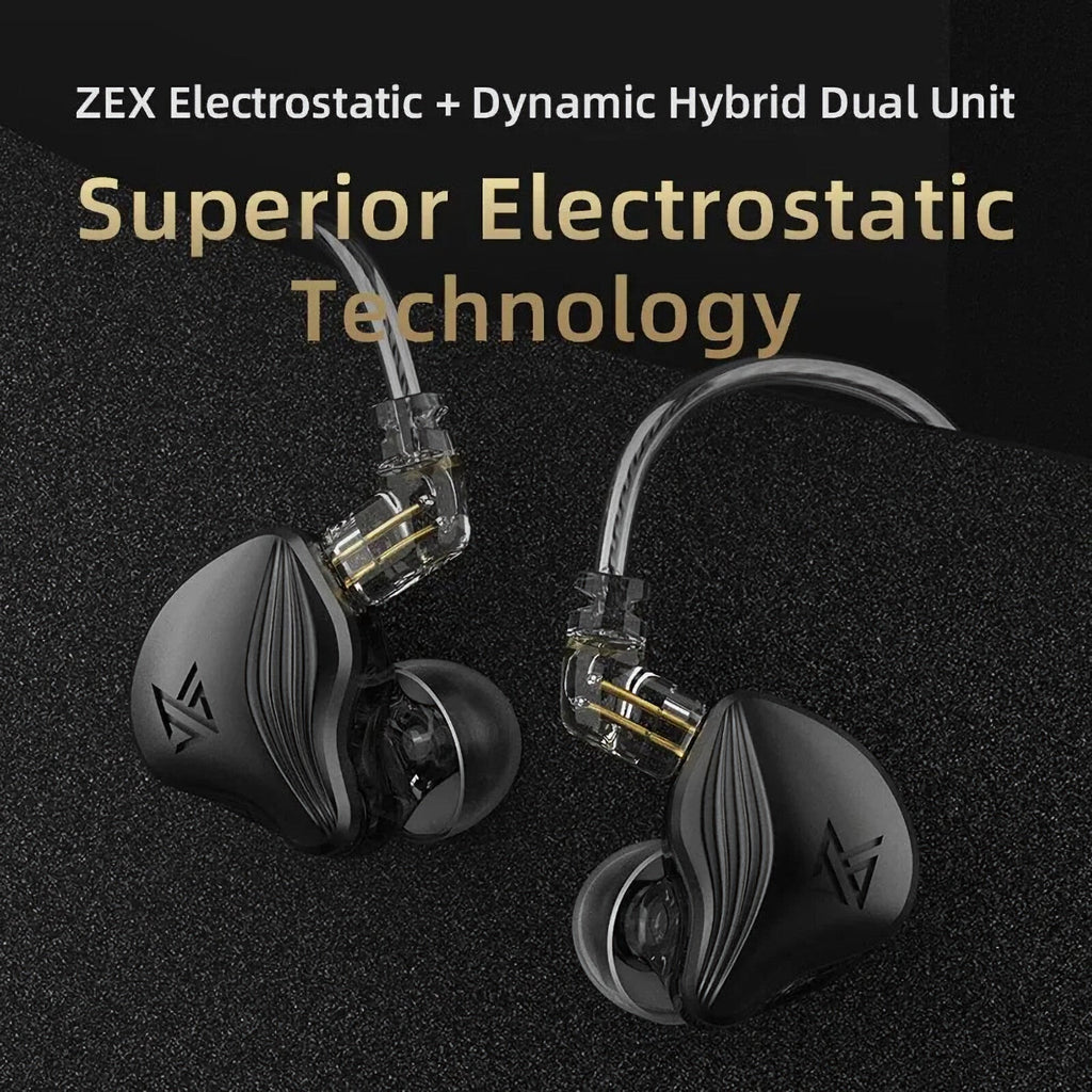Schwarzes KZ ZEX 3-Treiber In-Ear-Headset