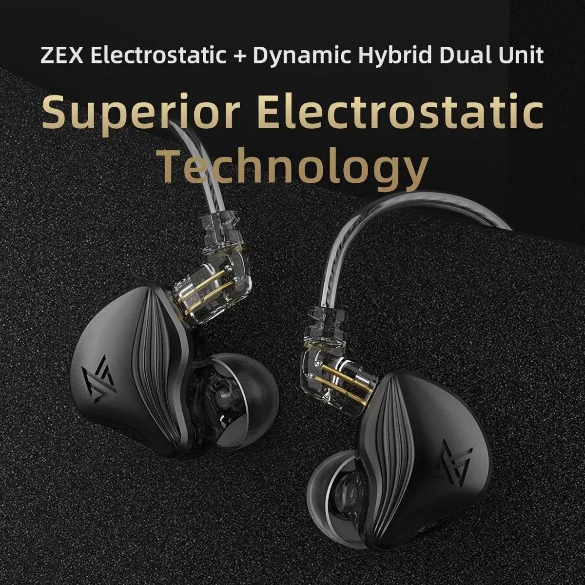 Schwarzes KZ ZEX 3-Treiber In-Ear-Headset