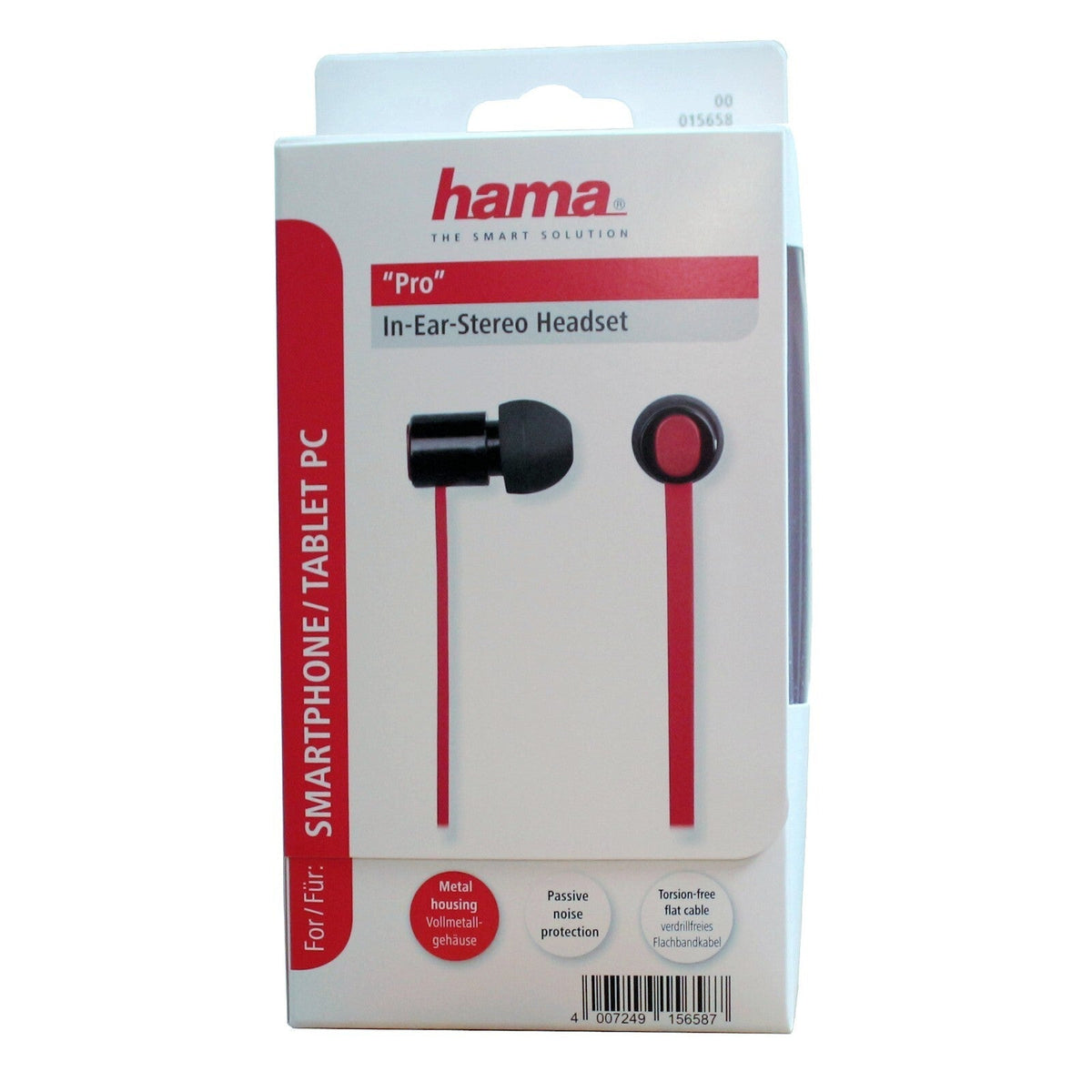 Schwarz-rotes Hama Mobile Pro Metall In-Ear-Headset