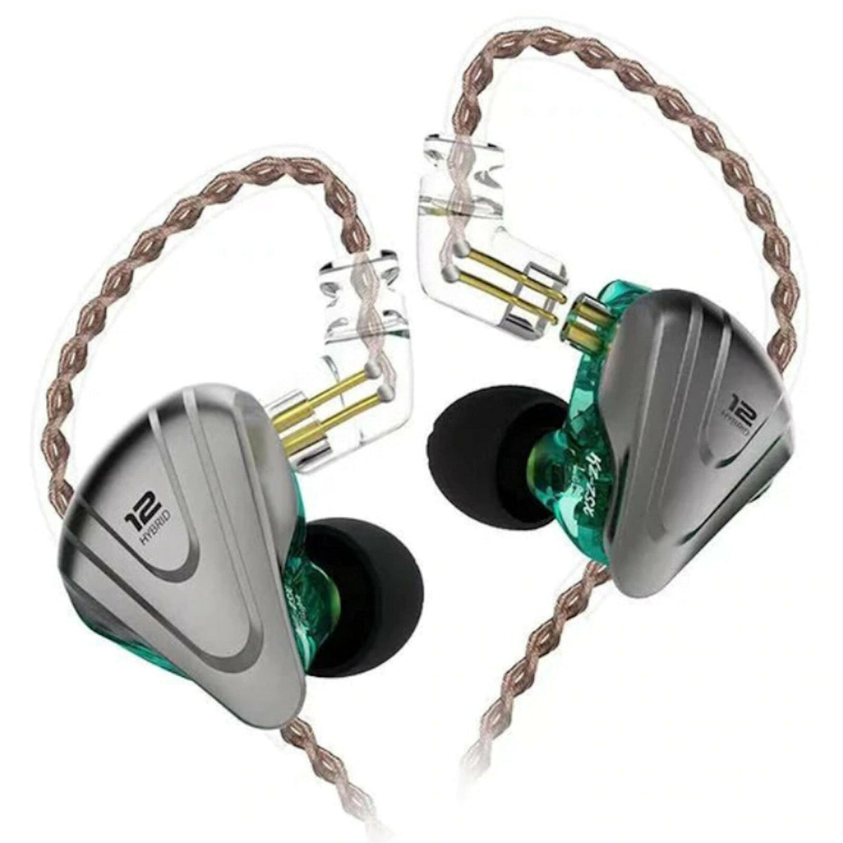 Cyan-grünes KZ ZSX In-Ear-Headset mit 12 Treibern