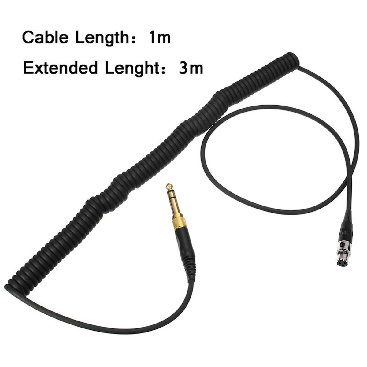 3 m Mini-XLR Spiralkabel für AKG und beyerdynamic