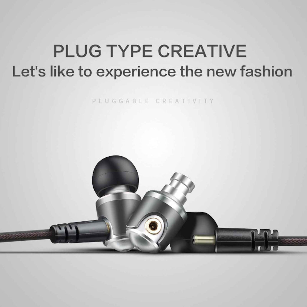 Super Bass High-End In Ear Kopfhörer QKZ DM4 Silber Ohrhörer austauschbare Kabel