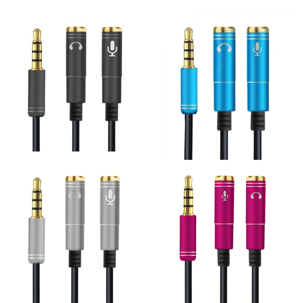Audio Splitter Kabel Y Adapter Headset 3.5mm Klinke Stecker > 2 x Buchse - 3KShop.de