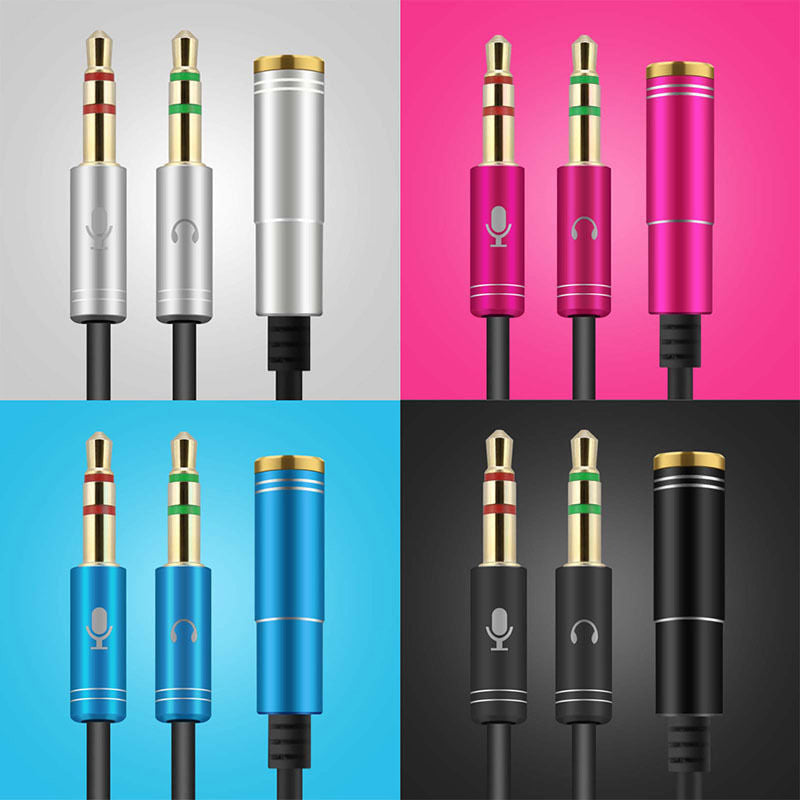 Audio Splitter Kabel Y Adapter Headset 3.5mm Klinke Buchse > 2 x Stecker - 3KShop.de