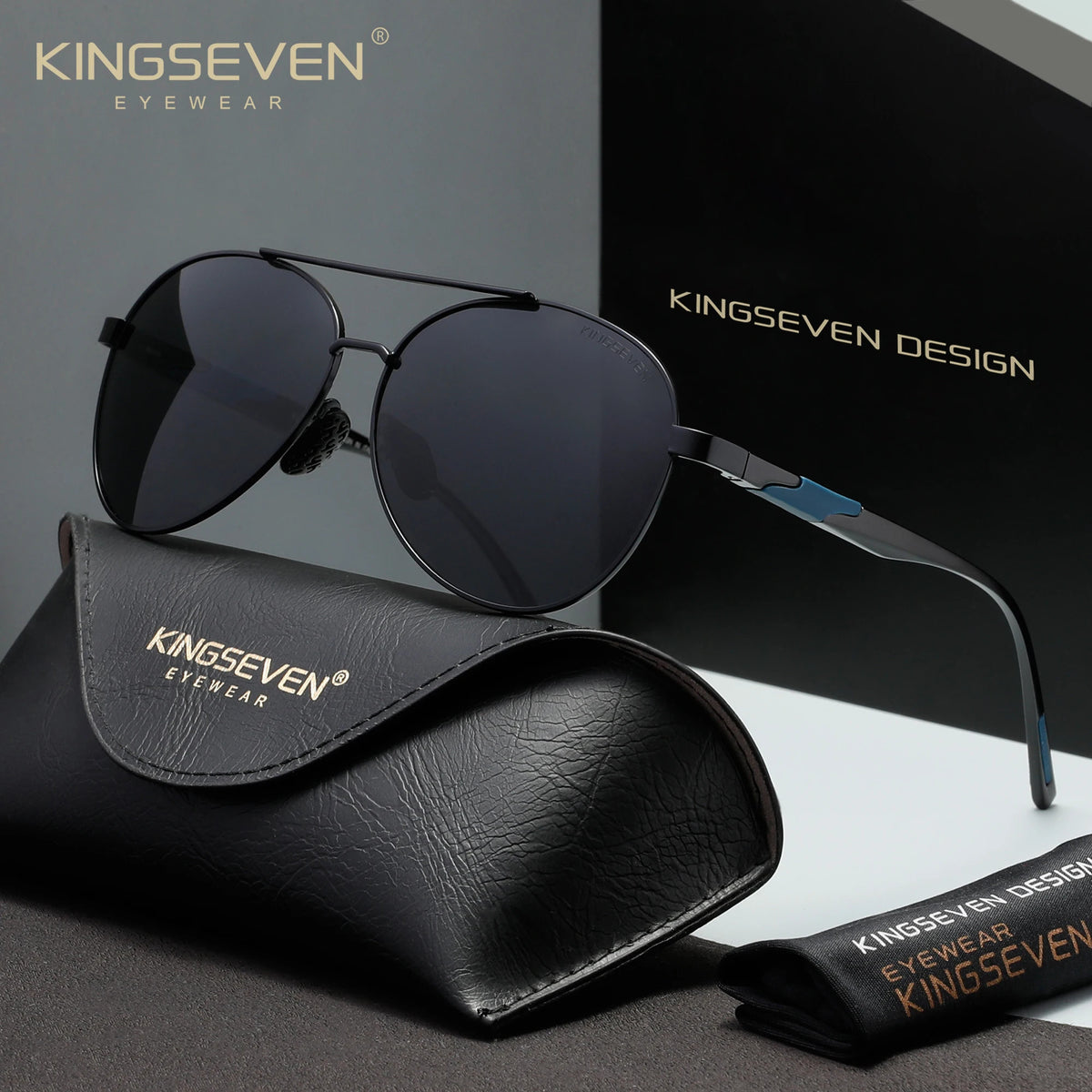 Sonnenbrille Kingseven 7228 B Premium Pilotenbrille Männer Polarisiert UV400 HD - 3KShop.de
