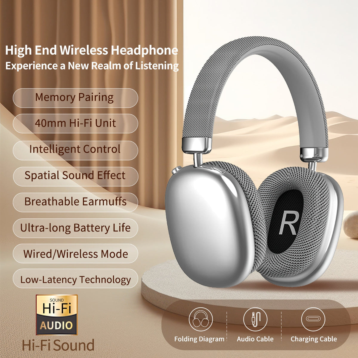 P959 Bluetooth Over-Ear-Kopfhörer