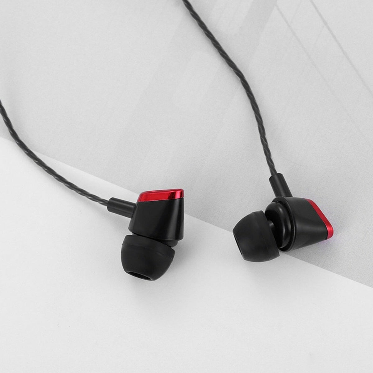 Schwarz-roter HongBiao V30 In-Ear-Kopfhörer