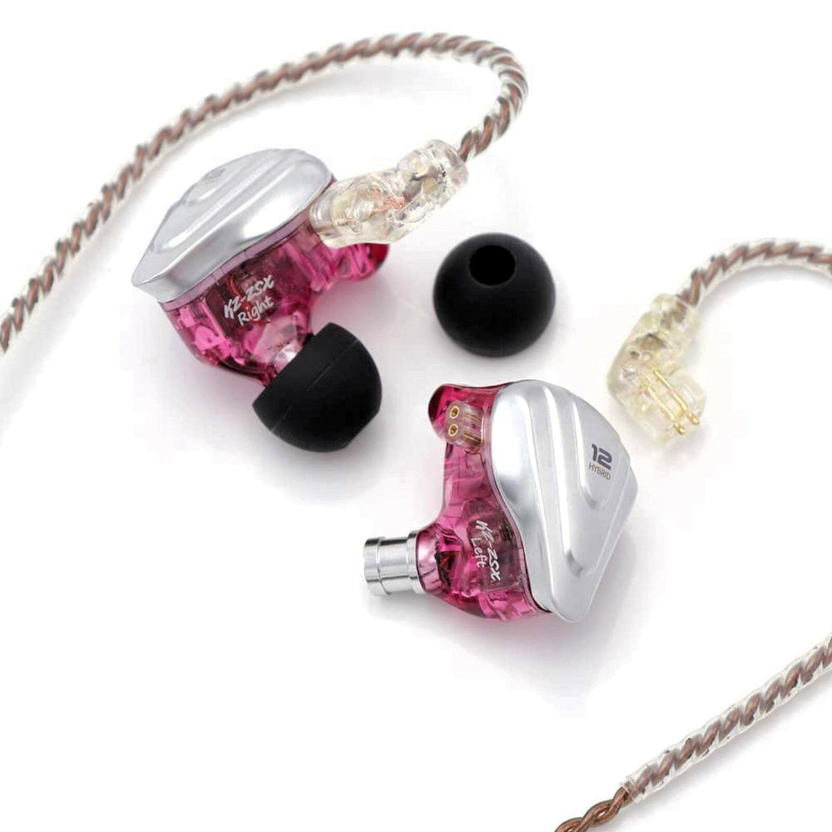 Lilafarbenes KZ ZSX In-Ear-Headset mit 12 Treibern