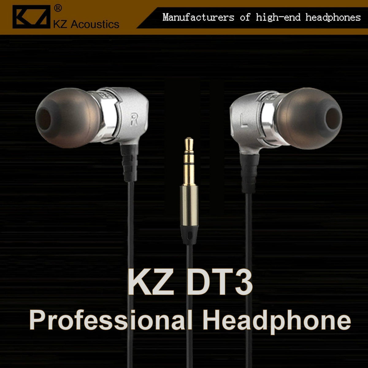 Silberne KZ DT3 Dual-Treiber In-Ear-Kopfhörer