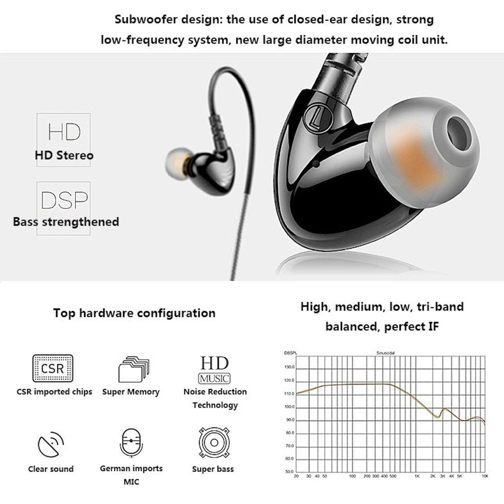 Schwarze KZ S6 Pro Sport In-Ear-Kopfhörer