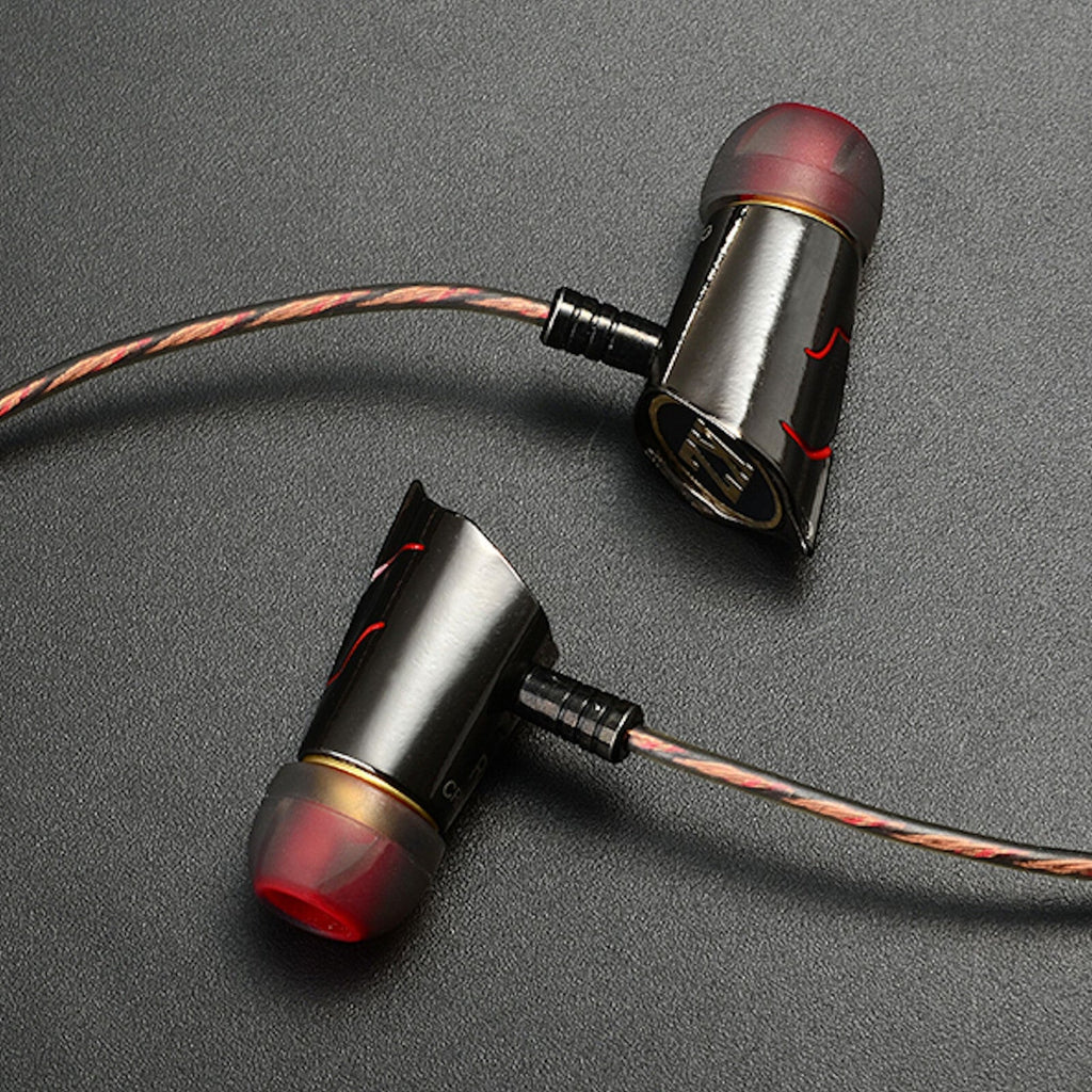 Schwarz-rotes KZ ED8 HS Pro In-Ear-Headset