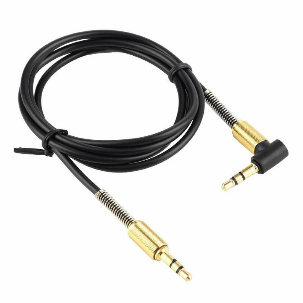 Schwarzes 1 m AUX-Kabel mit Winkelstecker