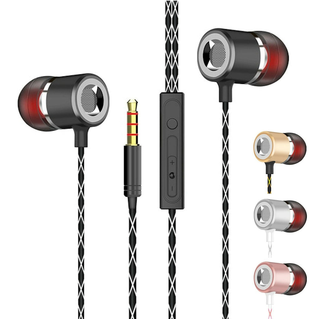 3K V12 In-Ear-Kopfhörer mit Mikrofon und PU-Tasche