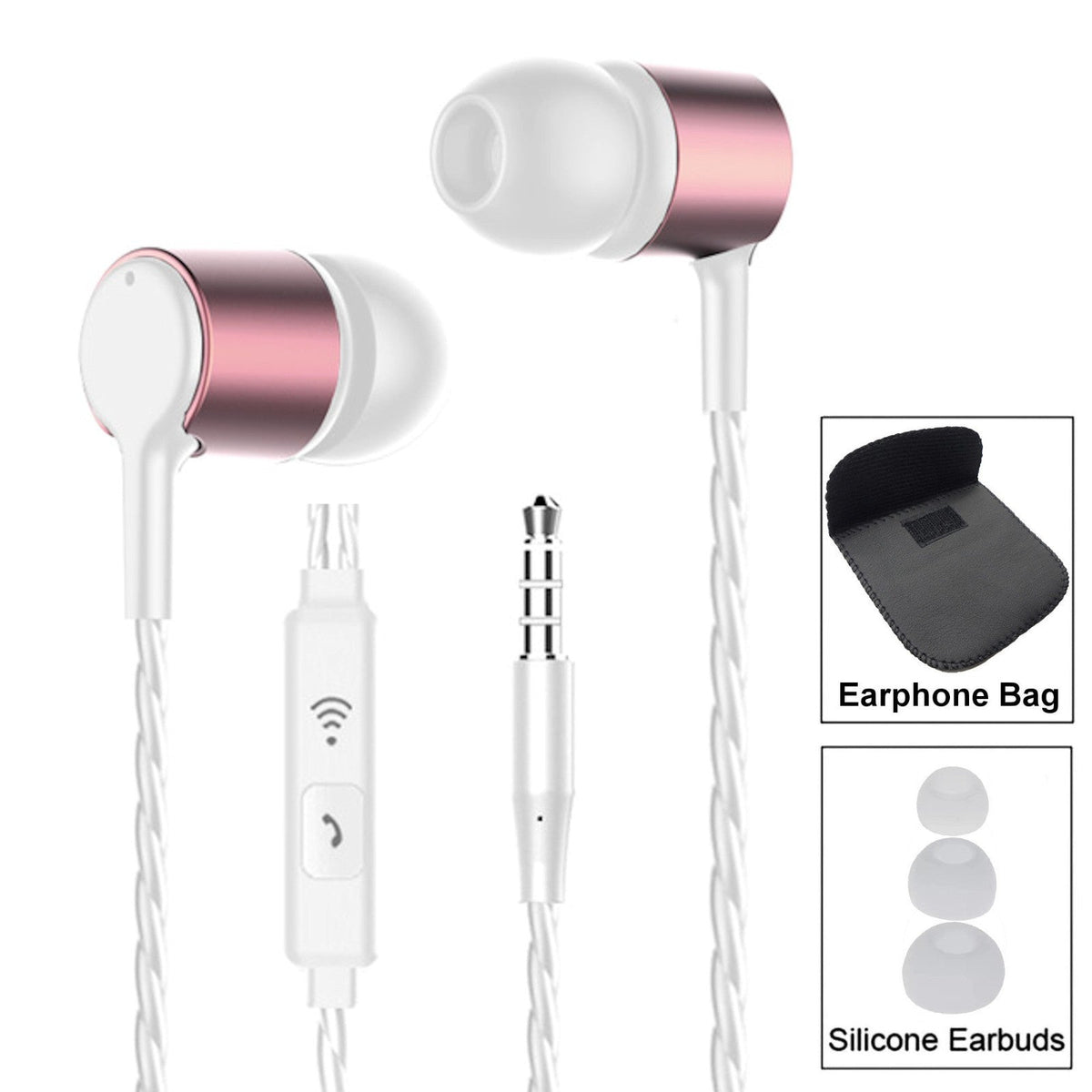 3K S24 In-Ear-Kopfhörer mit Mikrofon und PU-Tasche