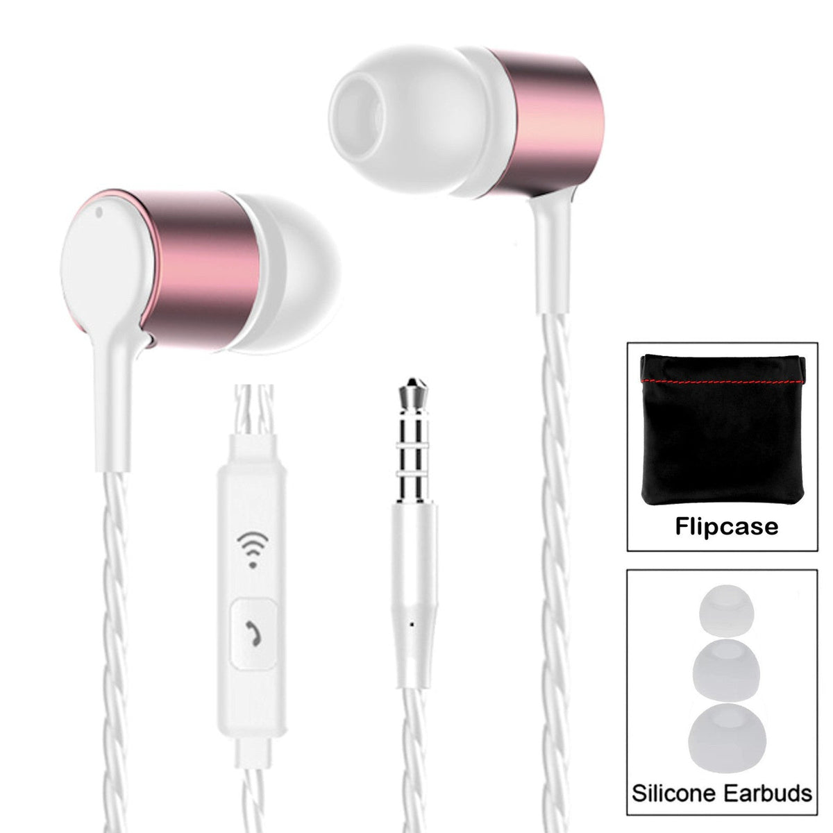 3K S24 In-Ear-Kopfhörer mit Mikrofon und PU-Tasche