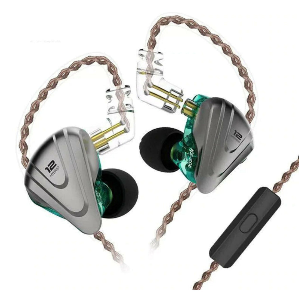 Cyan-grünes KZ ZSX In-Ear-Headset mit 12 Treibern