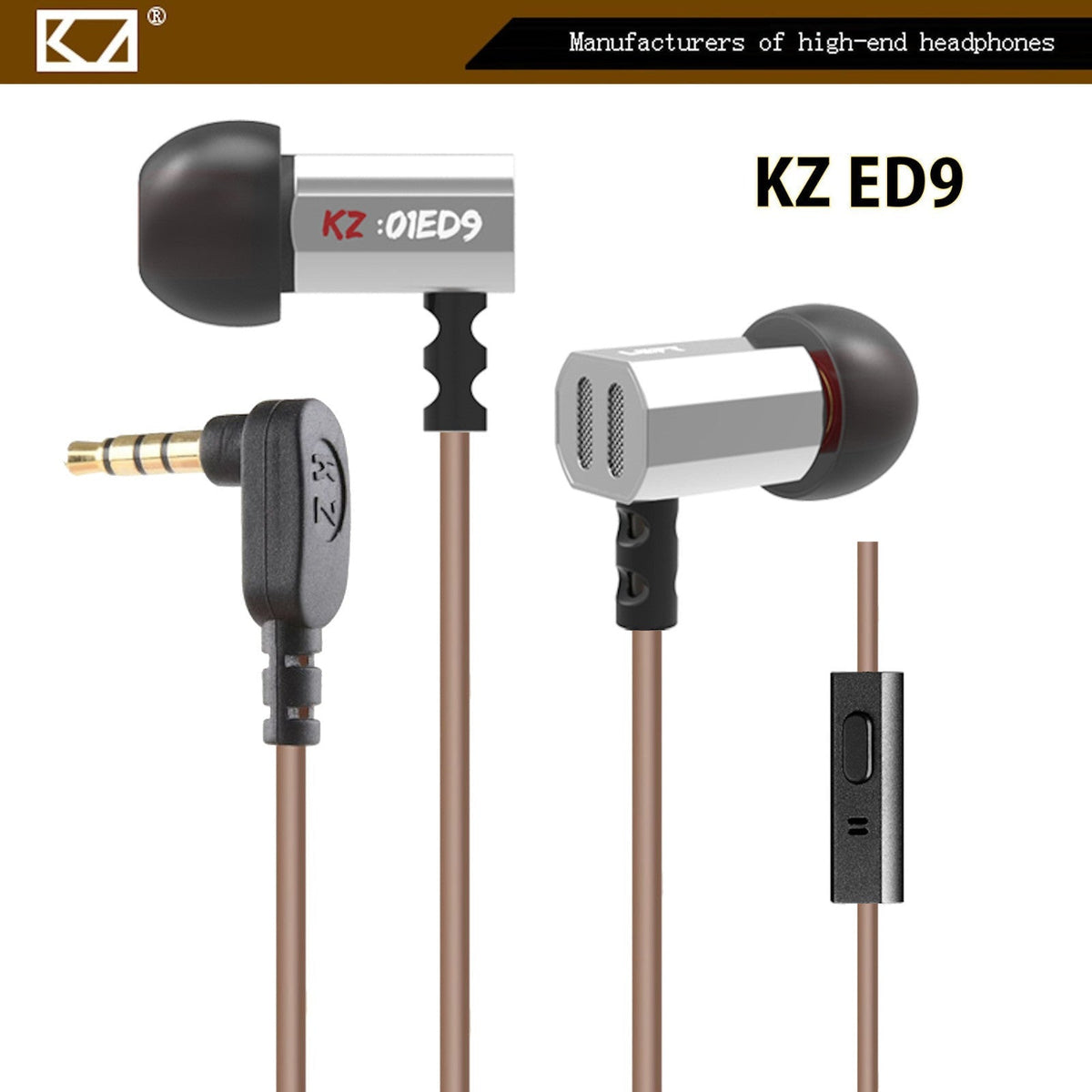Silberne KZ ED9 HiFi In-Ear-Kopfhörer