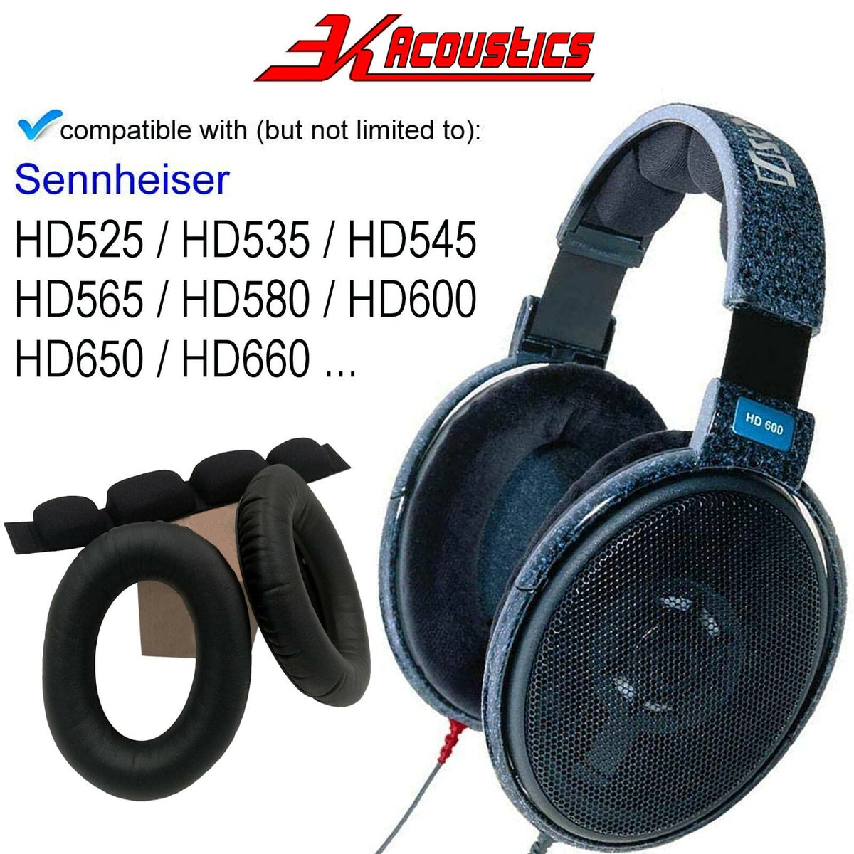 Ohrpolster und Kopfband für Sennheiser HD600 und HD650