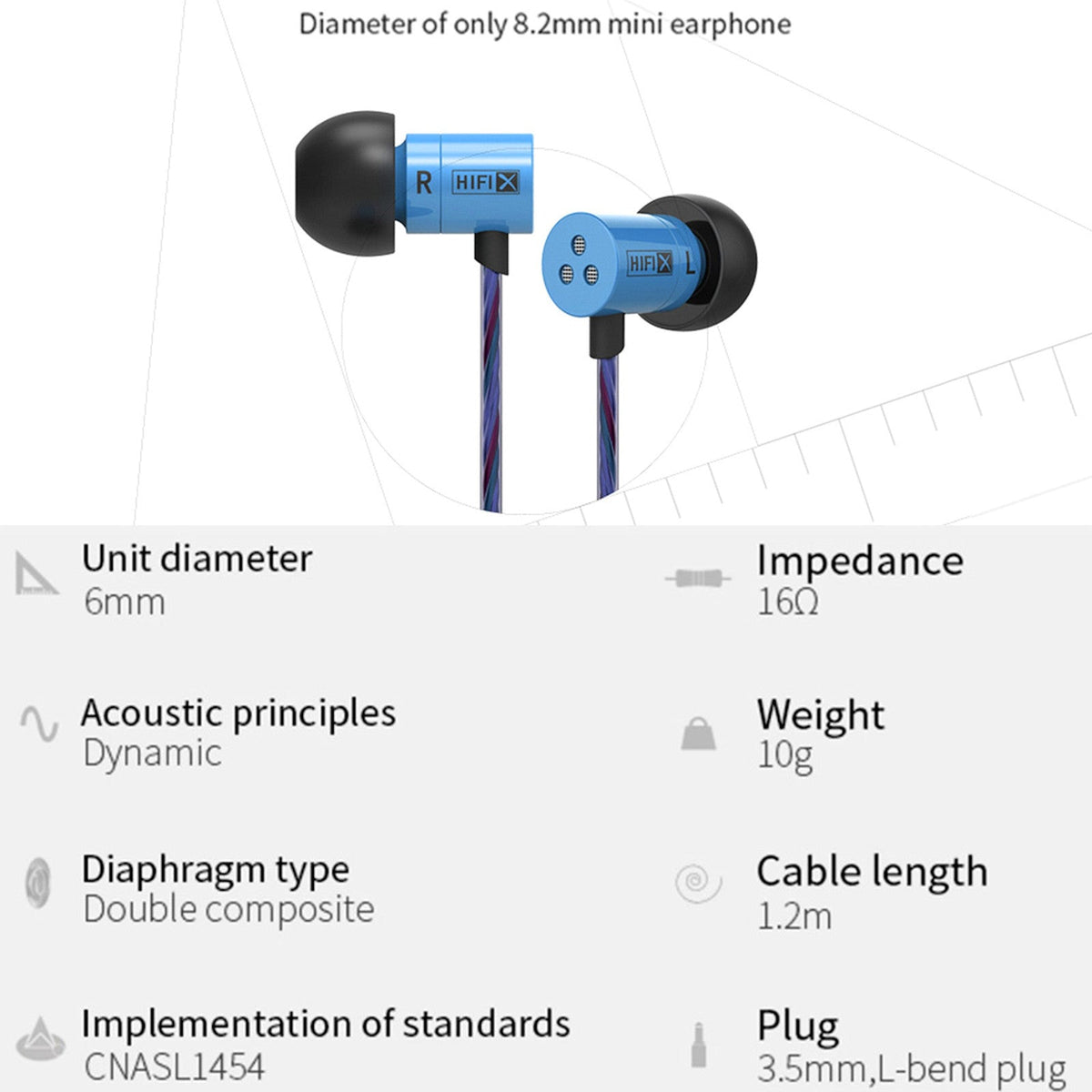 Blauer KZ HDS1 Mini In-Ear-Kopfhörer