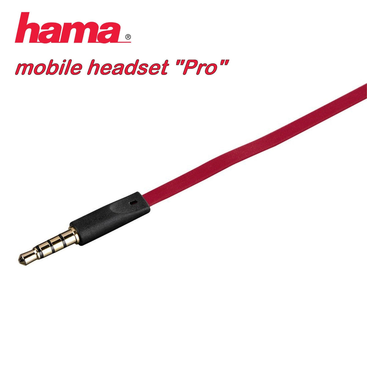 Zwölf Hama Mobile Pro In-Ear-Headsets in Schwarz-Rot