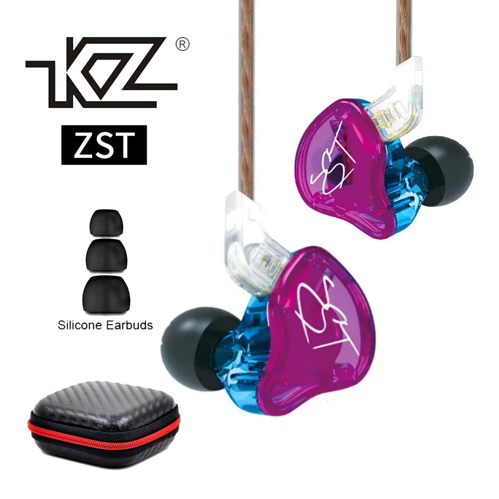 Purple-blaue KZ ZST Pro Hybrid In-Ear-Kopfhörer