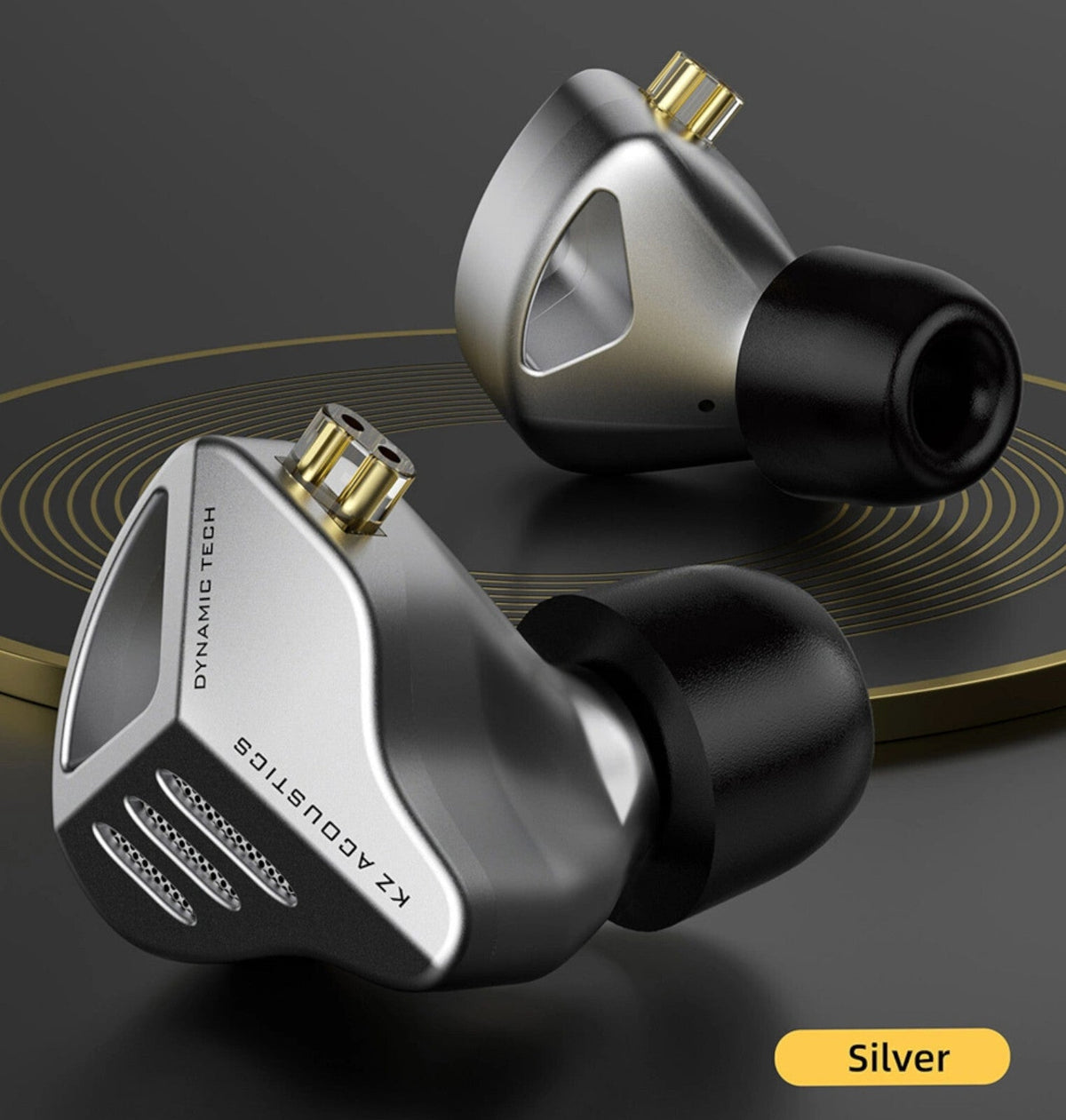 Silberne KZ ZVX High-End In-Ear-Kopfhörer aus Metall