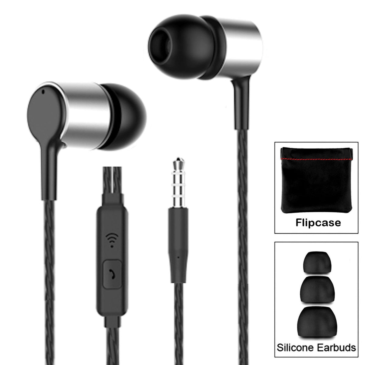 3K S24 In-Ear-Kopfhörer mit Mikrofon und PU-Tasche