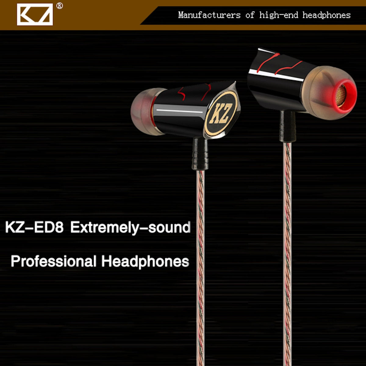 Schwarz-rotes KZ ED8 HS Pro In-Ear-Headset