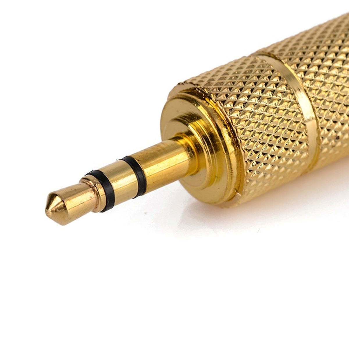 Vergoldeter Klinkenadapter 6,35-mm-Buchse auf 3,5-mm-Stecker