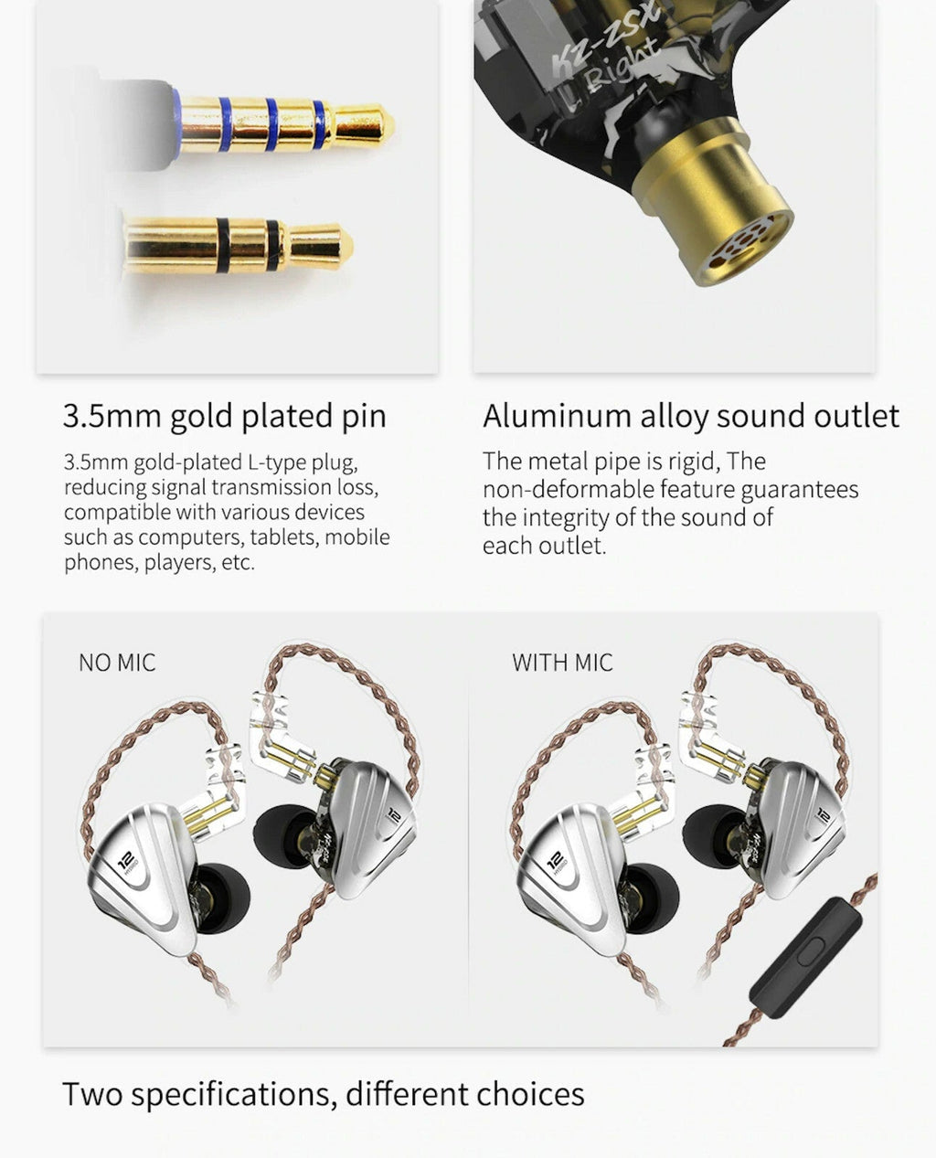 Lilafarbenes KZ ZSX In-Ear-Headset mit 12 Treibern