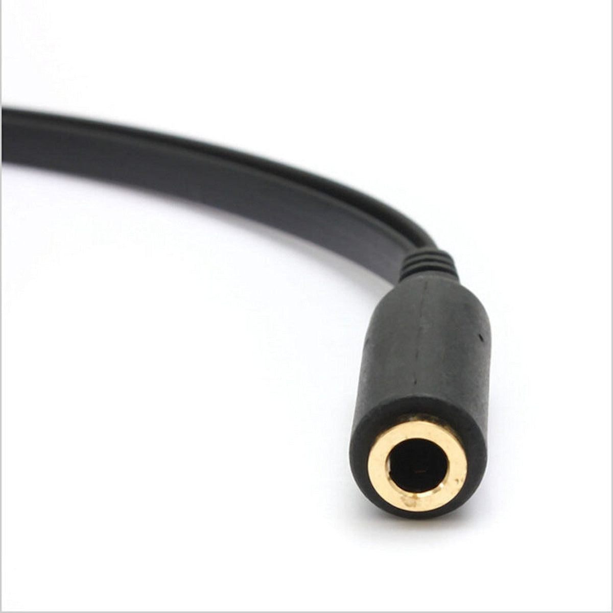 Schwarzer 3,5-mm-Headset-Splitter für Audio und Mikrofon