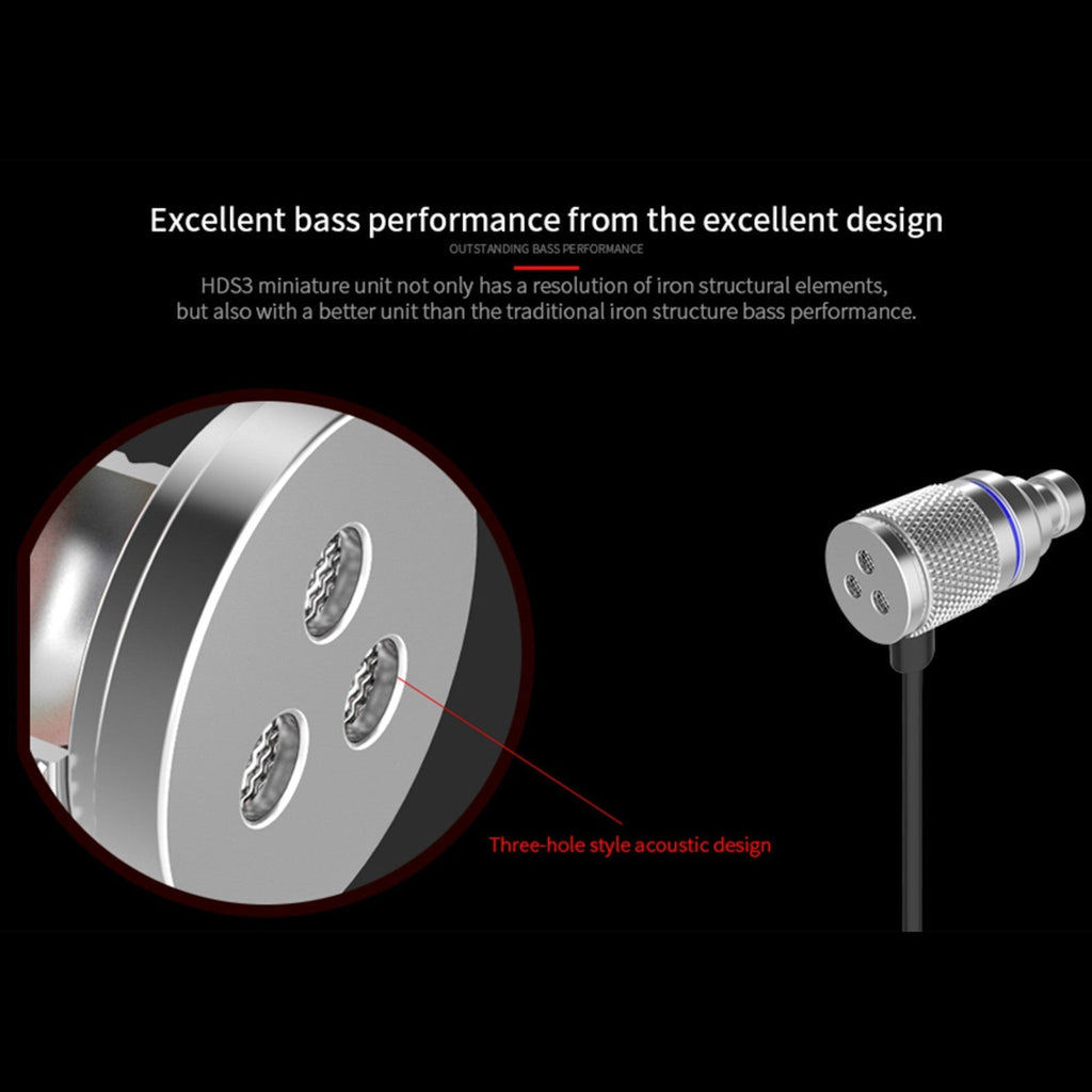 Silbernes KZ HDS3 In-Ear-Headset mit Hardcase