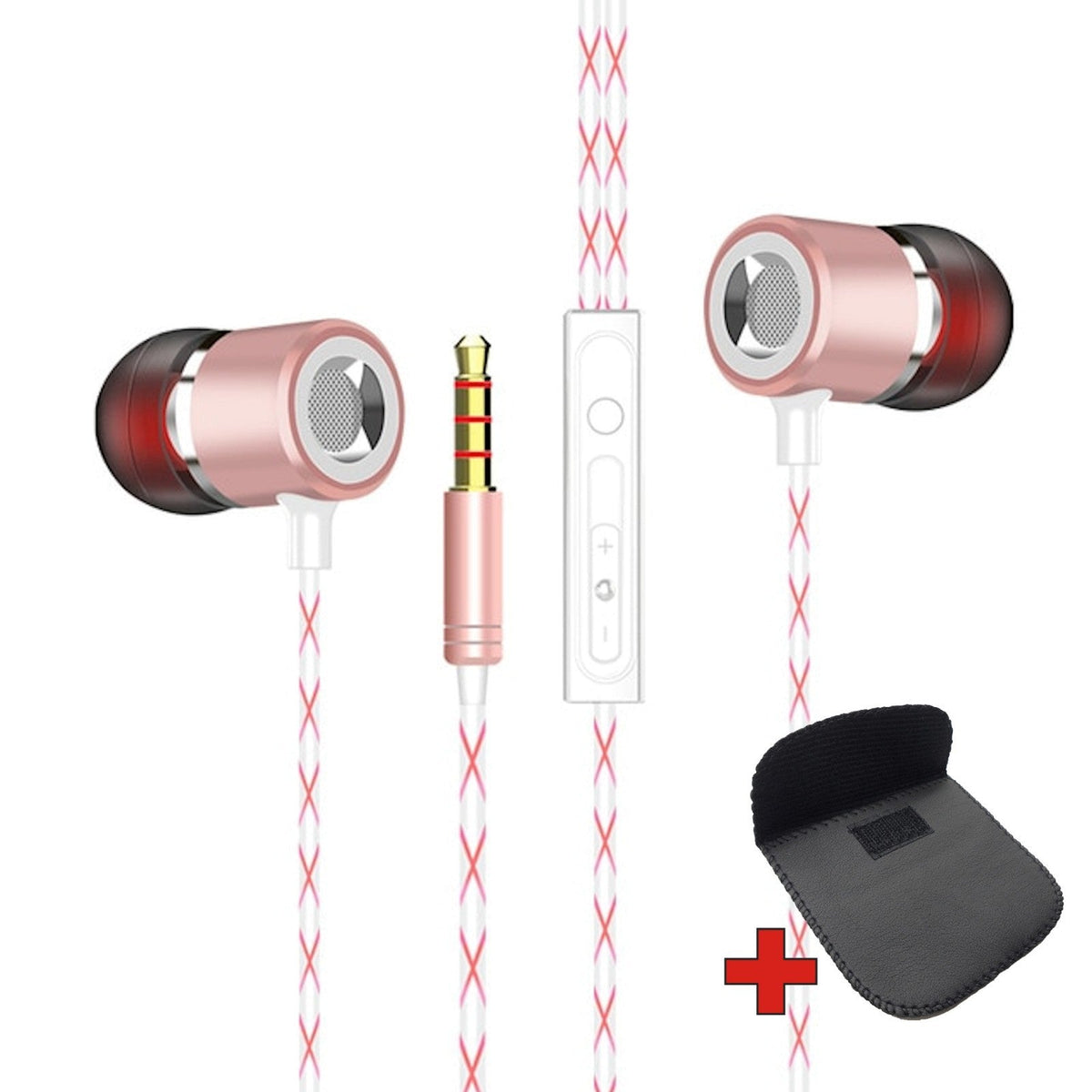 3K V12 In-Ear-Kopfhörer mit Mikrofon und PU-Tasche