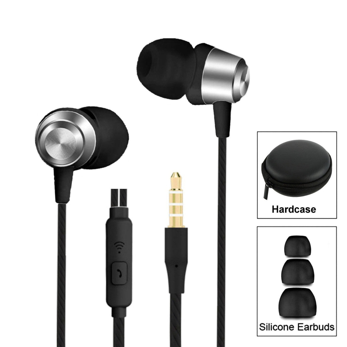 3K S3 In-Ear-Kopfhörer mit Mikrofon und PU-Tasche