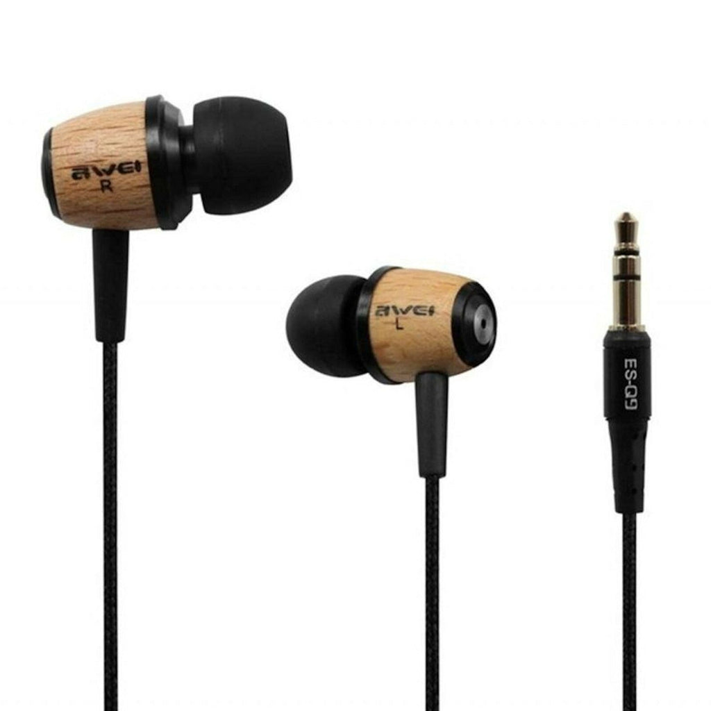 Hellbraune AWEI ES-Q9 Holz In-Ear-Kopfhörer
