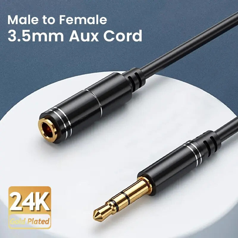 Schwarze 1,5 m 3,5-mm-Klinken-Verlängerung