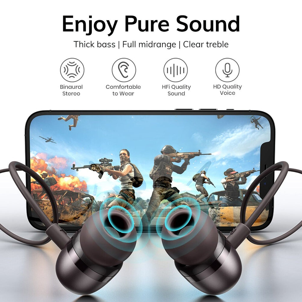 Braunes F36 Metall In-Ear-Headset mit Hardcase