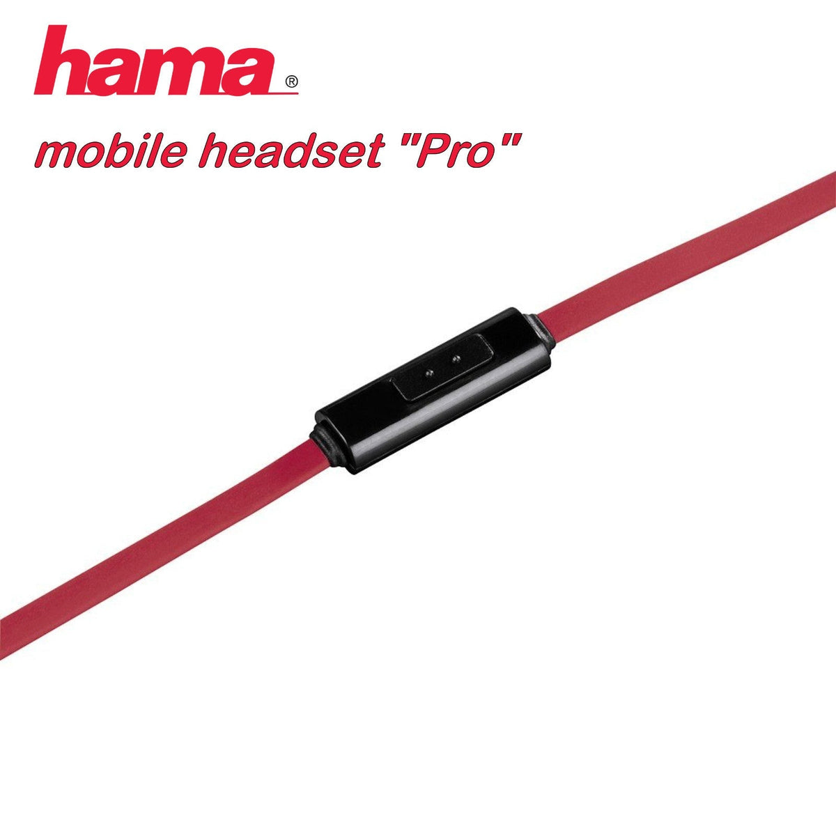 Zwölf Hama Mobile Pro In-Ear-Headsets in Schwarz-Rot