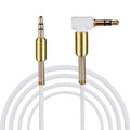 Weiß-goldenes 1 m AUX-Kabel mit Winkelstecker