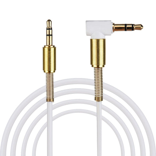 Weiß-goldenes 1 m AUX-Kabel mit Winkelstecker