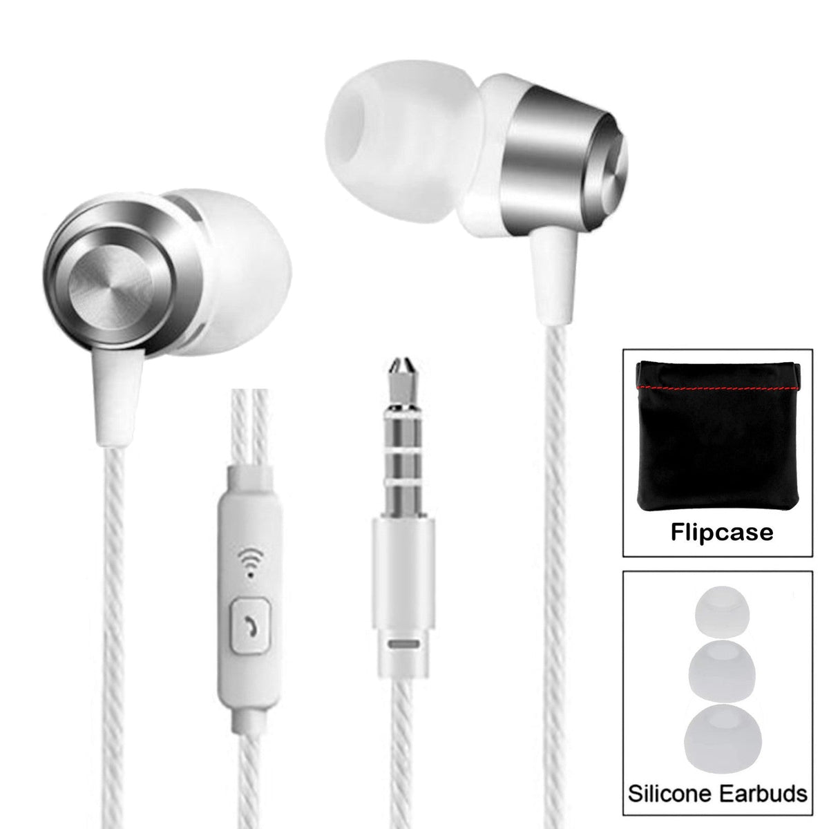 3K S3 In-Ear-Kopfhörer mit Mikrofon und PU-Tasche