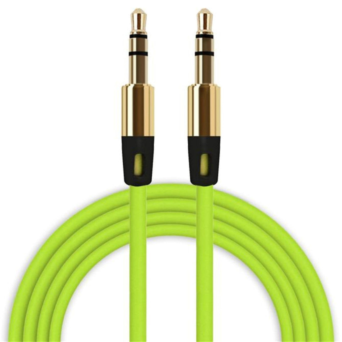 Grünes 1 m AUX-Kabel mit zwei 3,5-mm-Steckern